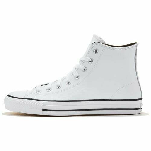 [BRM2173673] 컨버스 CTAS 레더/가죽 하이 슈즈  맨즈 (White/White/Black)  Converse Leather Hi Shoes