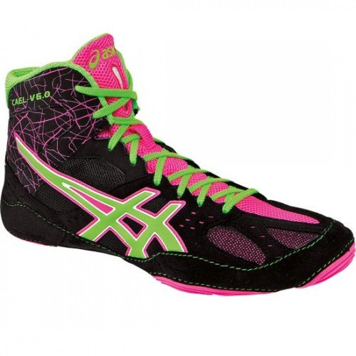 [BRM1916174] 레슬링화 아식스 카엘 V6.0 Black/Green/Pink 맨즈 J401Y.9005 복싱화  Wrestling Shoes ASICS Cael