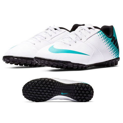 [BRM1904984] 나이키 Youth 봄바 터프 축구화 키즈 826488-140 (White/Blue Lagoon/Black)  Nike Bomba Turf Soccer Shoes