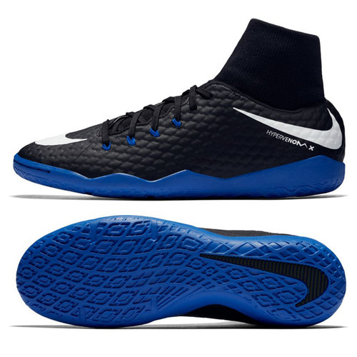 [BRM1906605] 나이키 하이퍼베놈X 펠론 III DF 인도어 축구화 맨즈 917768-002 (Black/Royal)  Nike HypervenomX Phelon Indoor Soccer Shoes
