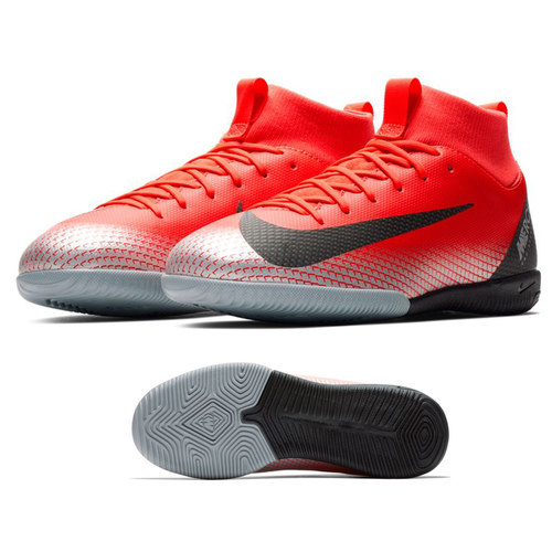 [BRM1914950] 나이키 Youth CR7 머큐리얼X 슈퍼플라이 6 아카데미 인도어 슈즈 키즈 AJ3110-600 축구화 (Red)  Nike MercurialX Superfly Academy Indoor Shoes