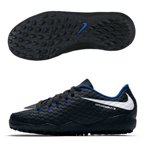 [BRM1915878] 나이키 Youth 하이퍼베놈X 펠론 III 터프 축구화 키즈 852598-002 (Black/Royal)  Nike HyperVenomX Phelon Turf Soccer Shoes