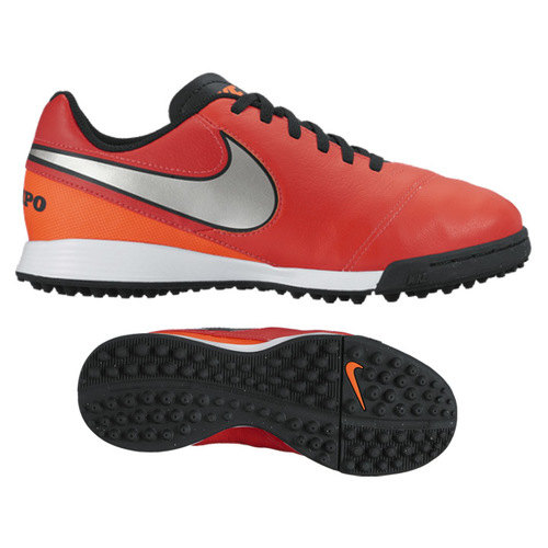[BRM1918559] 나이키 Youth 티엠포 레전드 VI 터프 축구화 키즈 819191-608 (Crimson/Silver)  Nike Tiempo Legend Turf Soccer Shoes