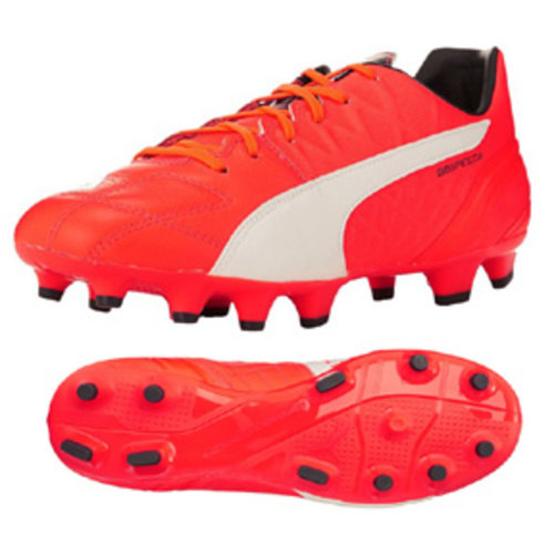 [BRM1927957] 퓨마 에보스피드 3.4 레더/가죽 FG 축구화 맨즈 103267-01 (Lava Blast)  Puma evoSpeed Leather Soccer Shoes
