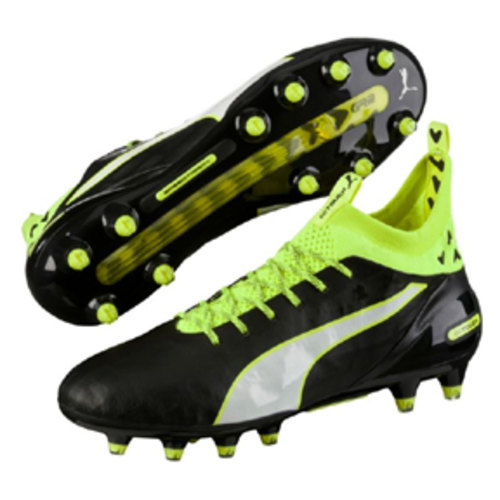 [BRM1928188] 퓨마 에보터치  프로 FG 축구화 맨즈 103671-01 (Black/Safety Yellow)  Puma evoTOUCH Pro Soccer Shoes