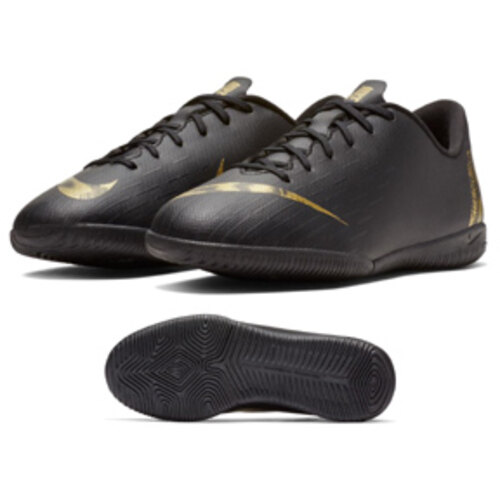[BRM1991361] 나이키 Youth 머큐리얼X 베이퍼 XII 아카데미 인도어 슈즈 키즈 AJ3101-077 축구화 (Black/Gold) Nike MercurialX Vapor Academy Indoor Shoes