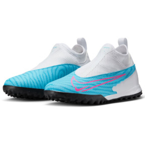 나이키 Youth  팬텀 아카데미 DF 터프 슈즈 키즈 DD9556-446 축구화 (White/Baltic Blue)  Nike Phantom Academy Turf Shoes