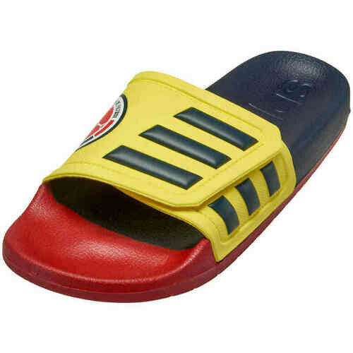 [BRM2085927] 아디다스 Colombia 아딜렛 TND 슬리퍼 맨즈 GX9709 축구화 (Bright Yellow &amp;#038; Navy with Power Red)  adidas Adilette Slides