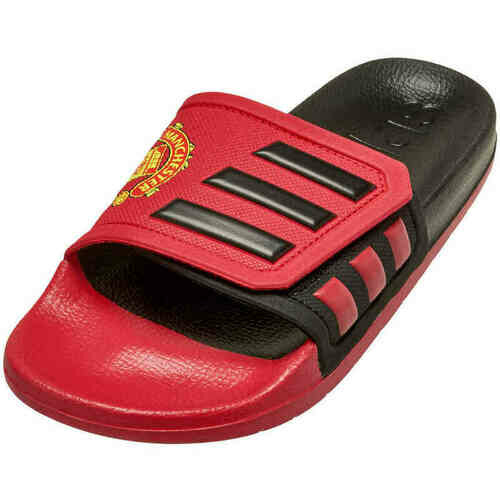 [BRM2101836] 아디다스 맨체스터 유나이티드 아딜렛 슬리퍼 맨즈 GZ5940 축구화 (Red &amp;#038; Black)  adidas Manchester United Adilette Slides