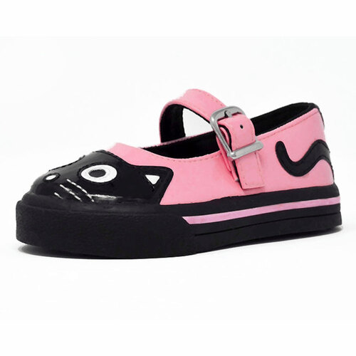 [BRM2178256] 티유케이 블랙 &amp; 핑크 키티 마리 제인 유아용,토들러 스니커 맨즈 A9726B  T.U.K. Black Pink Kitty Mary Jane Toddler Sneaker Janes