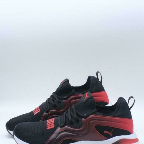 [BRM2005078] 퓨마 맨즈 Softride 리프트 브리즈 페이드 스니커 - 블랙 레드 캐주얼화  PUMA Men&#039;s Rift Breeze Fade Sneaker Black Red