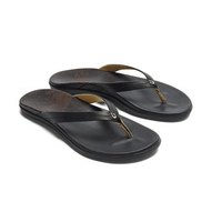 [BRM1988512] 올루카이 Honoli&amp;#039;i 블랙 레더/가죽 샌들  맨즈 20421-4040-7 (Black/Black)  Olukai Black Leather Sandals