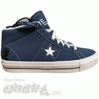 [BRM2106000] 컨버스 원 스타 프로 미드 슈즈 맨즈  (Navy/White/Black)  Converse One Star Pro Mid Shoe