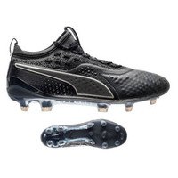 [BRM1913708] 퓨마  원 1 레더/가죽 FG/AG 축구화 맨즈 104735-02 (Black/Black)  Puma ONE Leather Soccer Shoes