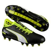 [BRM1928387] 퓨마 에보터치  2 FG 축구화 맨즈 103693-01 (Black/Safety Yellow)  Puma evoTOUCH Soccer Shoes