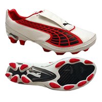 [BRM1971053] 퓨마 v1.10 K I FG 축구화 맨즈 101944-01 (White/Red)  Puma Soccer Shoes