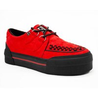 [BRM2154174] 티유케이 레드 Faux 스웨이드 플랫폼 크리퍼 클리퍼 스니커 스니커즈 맨즈 A3144  T.U.K. Red Suede Platform Creeper Sneaker Sneakers