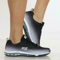 [BRM2005252] 스케쳐스 우먼스 스케치 에어 엘레멘트 스니커 - 블랙 화이트 캐주얼화  SKECHERS Women&#039;s Skech Air Element Sneaker Black White