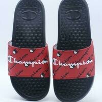 [BRM2007919] 챔피언 맨즈 슈퍼 슬리퍼 Repeat 슈즈 - 레드 블랙  CHAMPION Men&#039;s Super Slide Shoe Red Black