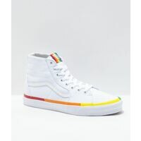 [BRM1992075] 반스 Sk8-하이 Tapered 레인보우 폭스ing &amp; 화이트 스케이트보드화  330299 캐주얼화 Vans Sk8-Hi Rainbow Foxing White Skate Shoes