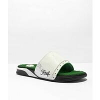 [BRM2168328] 리프 Mulligan 화이트 &amp; Green 슬리퍼 샌들  373563  Reef White Slide Sandals