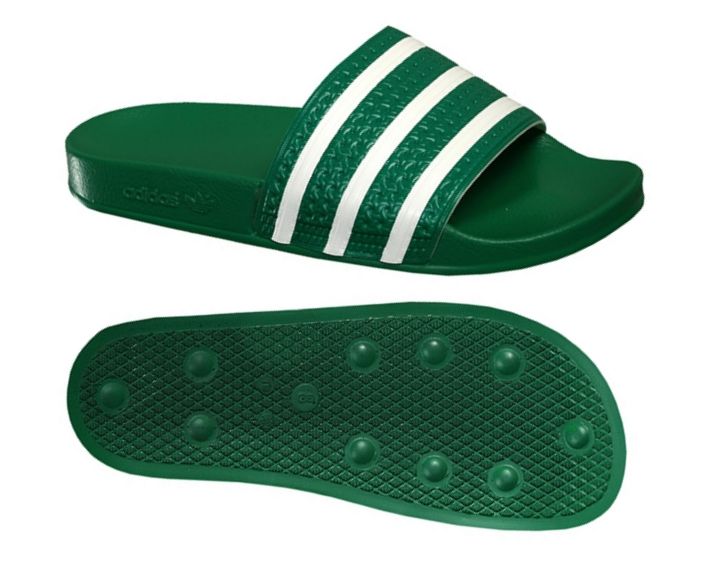 adidas slippers green
