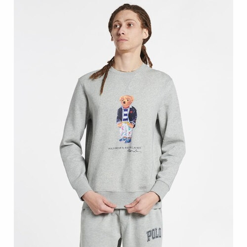 [BRM2043590] 폴로 랄프로렌 베어 플리스 스웨트셔츠 맨즈 710853308008-GRY  (Andover Heather Grey)  Polo Ralph Lauren Bear Fleece Sweatshirt