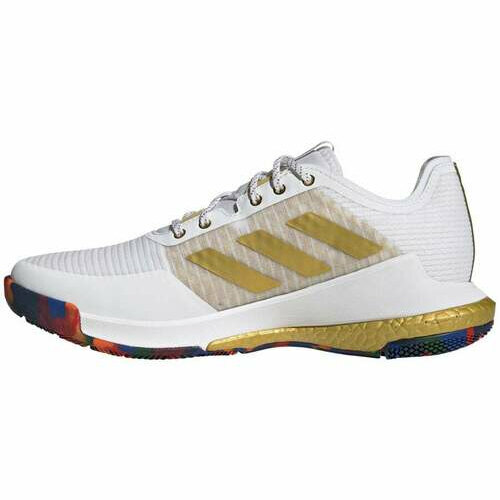 [BRM2069617] 아디다스 크레이지플라이트 슈즈 - White/Gold 우먼스 테니스화 adidas Crazyflight Shoes