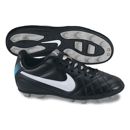 [BRM1899631] 나이키 Youth 티엠포 리오 FG 축구화 키즈 509035-004 (Black/White/Blue)  Nike Tiempo Rio Soccer Shoes