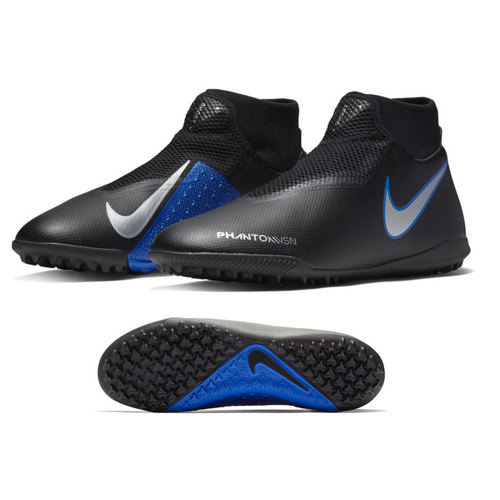 [BRM1901767] 나이키 팬텀 비전 아카데미 DF 터프 축구화 맨즈 AO3269-004 (Black/Silver/Blue)  Nike Phantom Vision Academy Turf Soccer Shoes