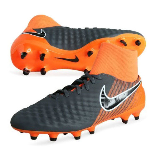 [BRM1912349] 나이키 마지스타 오브라 II 아카데미 DF FG 축구화 맨즈 AH7303-080 (Grey/Orange)  Nike Magista Obra Academy Soccer Shoes