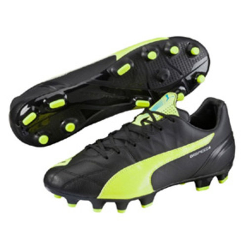 [BRM1926751] 퓨마 에보스피드 3.4 레더/가죽 FG 축구화 맨즈 103267-05 (Black/Yellow)  Puma evoSpeed Leather Soccer Shoes