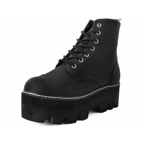 [BRM1947689] 티유케이 블랙 7 홀 Dino 러그 소울 부츠 맨즈 A9670  T.U.K. Black 7-Eye Lug Sole Boot Boots