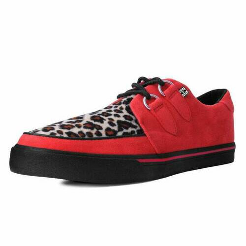 [BRM2022799] 티유케이 레드 Faux 스웨이드 레오파드 Fur 2-Ring VLK 스니커 스니커즈 맨즈 A9875 T.U.K. Red Suede Leopard Sneaker Sneakers