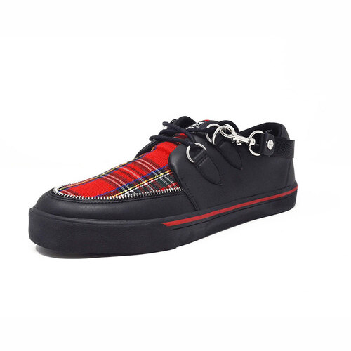 [BRM2084106] 티유케이 블랙 TUK스킨™ &amp; 레드 Tartan 스니커 스니커즈 맨즈 A9924  T.U.K. Black TUKskin™ Red Sneaker Sneakers
