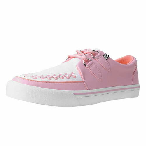 [BRM2090175] 티유케이 핑크 &amp; 화이트 2-Ring 크리퍼 클리퍼 스니커 스니커즈 맨즈 A3091  T.U.K. Pink White Creeper Sneaker Sneakers