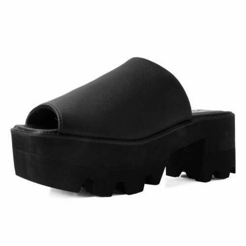 [BRM2128838] 티유케이 블랙 TUK스킨™ 스퀘어 Dino Mule 샌들 우먼스 A3118L  T.U.K. Black TUKskin™ Square Sandals