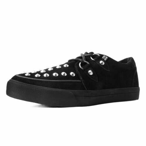 [BRM2170824] 티유케이 블랙 스웨이드 스터드 스터디드 DRing 스니커 스니커즈 맨즈 A3152  T.U.K. Black Suede Studded Sneaker Sneakers