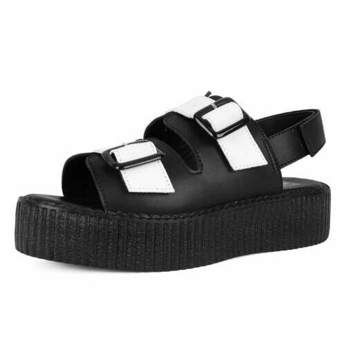 [BRM2187111] 티유케이 블랙 &amp; 화이트 TUK스킨™ 2버클 비바 몬도 샌들 우먼스 V3253L  T.U.K. Black White TUKskin™ 2Buckle Viva Mondo Sandal Sandals
