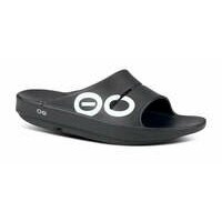 [BRM2156908] 우포스 남녀공용 Ooahh 스포츠 슬리퍼 샌들 맨즈 1500BKWTOO.1 런닝화 (Black/White)  Oofos Unisex Sport Slide Sandal
