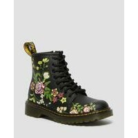 [BRM2098194] 닥터마틴 주니어 1460 플로랄 레더/가죽 레이스 업 부츠 키즈 Youth 27231001  (BLACK)  DR MARTENS Junior Floral Leather Lace Up Boots