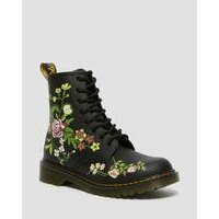 [BRM2111707] 닥터마틴 Youth 1460 플로랄 레더/가죽 레이스 업 부츠 키즈 27536001  (BLACK)  DR MARTENS Floral Leather Lace Up Boots
