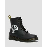 [BRM2111837] 닥터마틴 Youth Keith Haring 1460 레더/가죽 레이스 업 부츠 키즈 26837009  (BLACK+WHITE)  DR MARTENS Leather Lace Up Boots