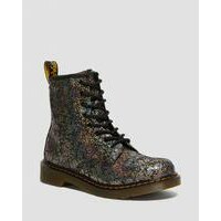 [BRM2171410] 닥터마틴 Youth 1460 Crinkle 메탈릭 레이스 업 부츠 키즈 30585001  (Black)  DR MARTENS Metallic Lace Up Boots