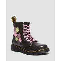 [BRM2183588] 닥터마틴 주니어 1460 글리터 &amp;amp; 플라워 Applique 레이스 업 부츠 키즈 Youth 31667038  (Black+Multi)  DR MARTENS Junior Glitter Flower Lace Up Boots