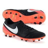 [BRM1917548] 나이키 티엠포 제니오 II 레더/가죽 FG 축구화 맨즈 819213-018 (Black/Hyper Orange)  Nike Tiempo Genio Leather Soccer Shoes
