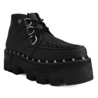 [BRM2014624] 티유케이 블랙 인조 가죽 Dino 러그 소울 부츠 맨즈 A9558  T.U.K. Black Faux Leather Lug Sole Boot Boots