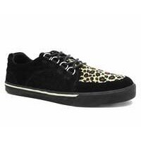 [BRM2025072] 티유케이 블랙 스웨이드 &amp; 레오파드 Quilted 인터레이스 스니커 스니커즈 맨즈 A9927  T.U.K. Black Suede Leopard Interlace Sneaker Sneakers