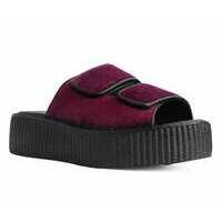 [BRM2042226] 티유케이 버건디 벨벳 2-스트랩 슬리퍼 샌들 우먼스 V3029L  T.U.K. Burgundy Velvet 2-Strap Slide Sandal Sandals