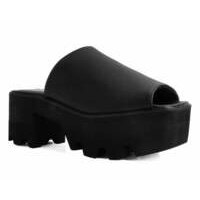 [BRM2128838] 티유케이 블랙 TUK스킨™ 스퀘어 Dino Mule 샌들 우먼스 A3118L  T.U.K. Black TUKskin™ Square Sandals